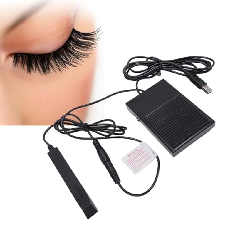 5W Lash Light Fast Curing 395-400nm, Aluminum Alloy, Foot Pedal, Eyelash Extension Nail Art UVs LED Craft Lamp with Control Switch, Multifunctional Tool