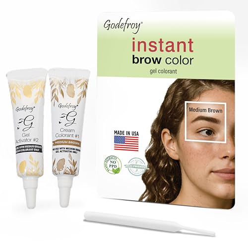 Temporary Brow Color Kit - Medium Brown, 24 Applications, Fast-Acting