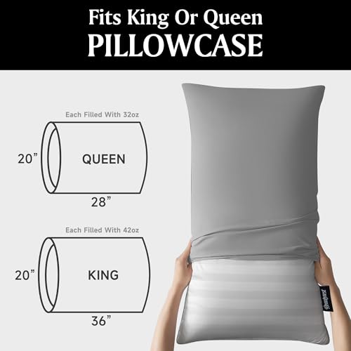 Beautyrest Queen Feather & Down Pillow Set - 2 Pack, Hypoallergenic, Cotton Cover