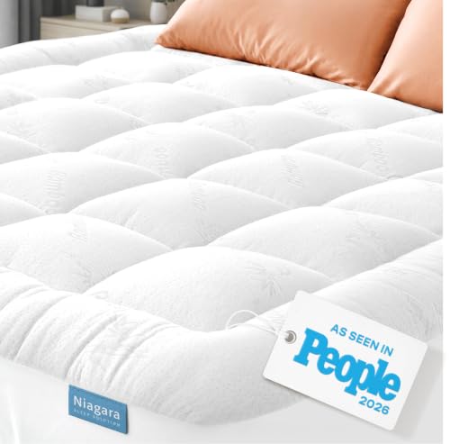 Snow White Niagara King Ultra Soft Mattress Topper - Back Pain Relief, Breathable & Machine Washable