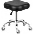 Heavy Duty Rolling Stool with 22" Metal Base, 450 lb Capacity, Ergonomic PU Leather
