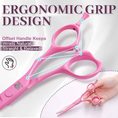 6 Inch Hair Cutting Scissors - 440C Steel Professional Shears with Ergonomic Handle