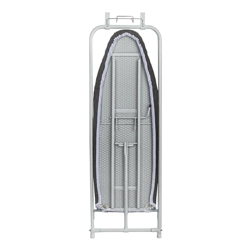 White Over The Door Ironing Board - Space Saving Fold-Down Design for Small Spaces