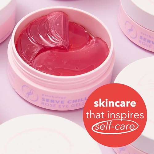 Patchology Serve Chilled Ros? Hydrating Under Eye Patches ? Hyaluronic Acid & Antioxidant-Infused Eye Masks to Reduce Dark Circles, Puffiness & Fine Lines - Ideal Skincare Essentials (30 Pairs/Jar)
