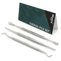 Ingrown Toenail File Set by Blizzard ? 3 Piece Double-Ended Tool Kit with Blacks File, Nail Cleaner and Lifter for Cleaning and Care of Ingrown Toenails - Premium Stainless Steel