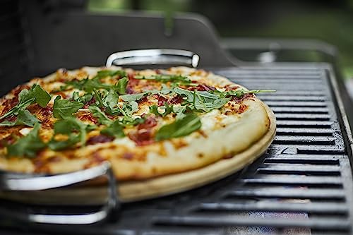 Weber Gourmet BBQ Pizza Stone with Carry Rack - 16.7 Inch Grilling Accessory