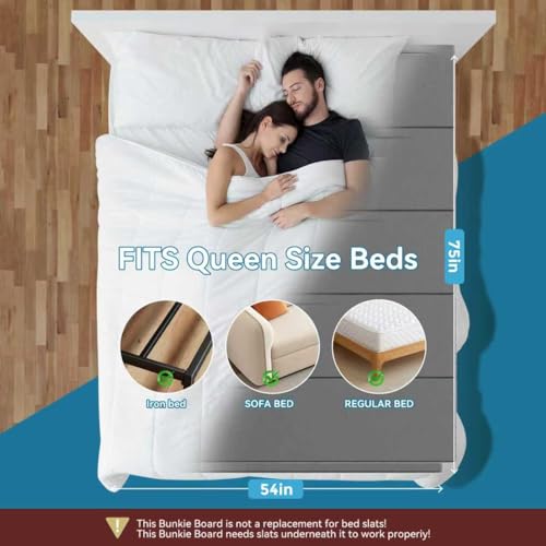 Full-Size Bunkie Board 54x75 Heavy-Duty Reinforced Wood Support for Mattress