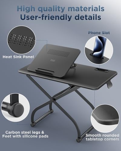 Small Adjustable Laptop Desk Stand - Ergonomic Standing Converter