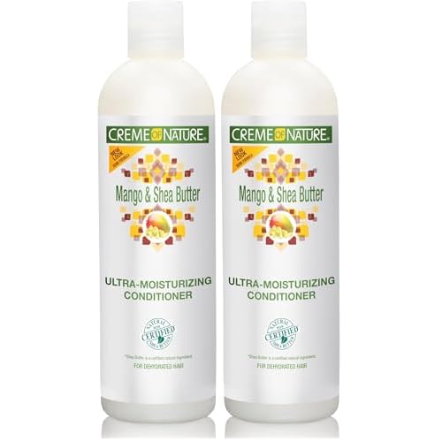 Creme of Nature Conditioner with Mango & Shea Butter, Ultra Moisturizing for Dry Dehydrated Hair, 12 Fl Oz (Pack of 2)