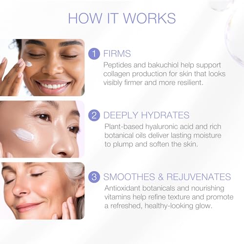 YOUN Beauty Bakuchiol Face Cream with Peptides - 50ml, Retinol Alternative for Aging Skin