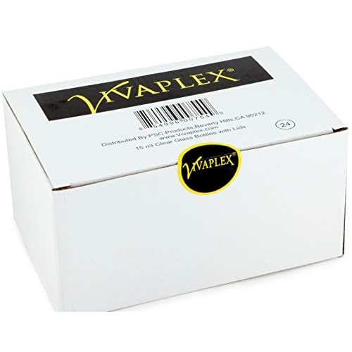 Vivaplex, 24, Clear, 15 ml Glass Bottles, with Lids (Pack of 2)