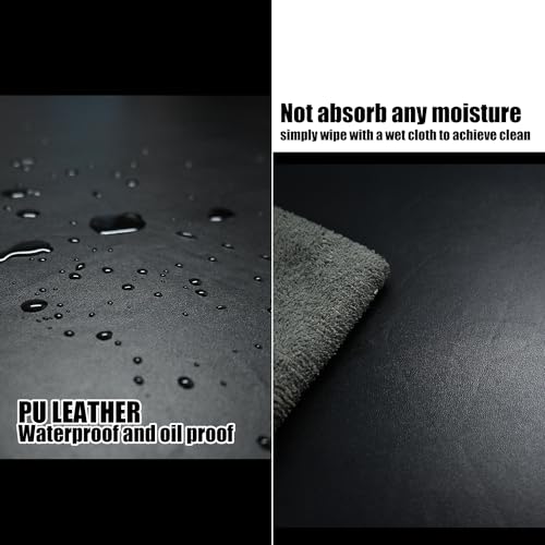Black 28-Inch PU Leather Lash Bed Cover Waterproof Massage Table Protector - 1 Piece