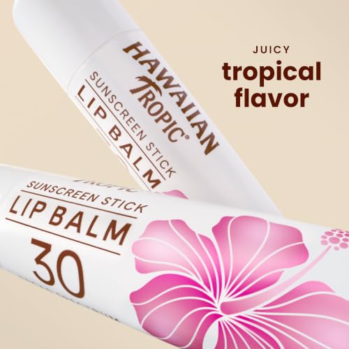 Hawaiian Tropic SPF 30 Lip Balm Pack of 10 - Hydrating Tropical Sunscreen