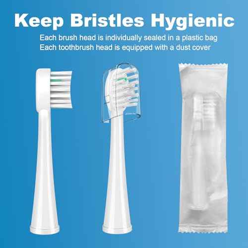 Replacement Brush Heads for WaterPik Sonic-Fusion 2.0 Flossing Toothbrush (SF-03/SF-04) and Sonic-Fusion Flossing Toothbrush (SF-01/SF-02),6 Count White with Covers