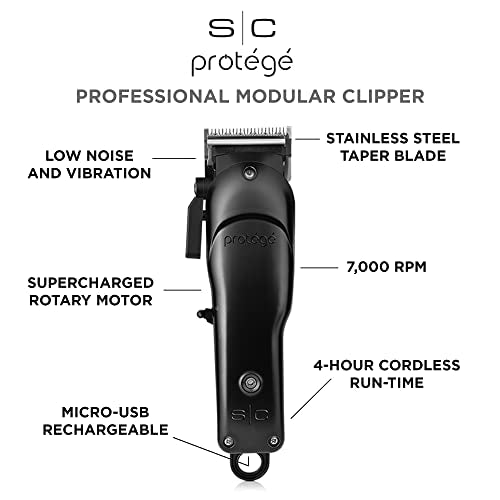 Cordless Hair Clipper with Supercharged Motor and Adjustable Blade - Matte Black