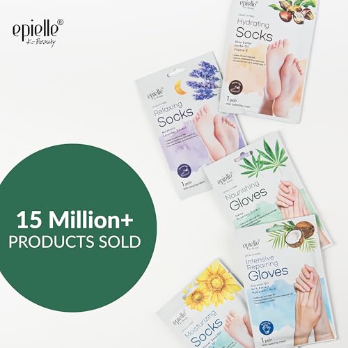 Epielle Relaxing and Nourishing Socks and Gloves 12 Pairs, Moisturizing Cream & Lotion with Lavender & Rosemary Extract, Spa Gifts, Mother's Day Gifts, Teacher's Appreciation