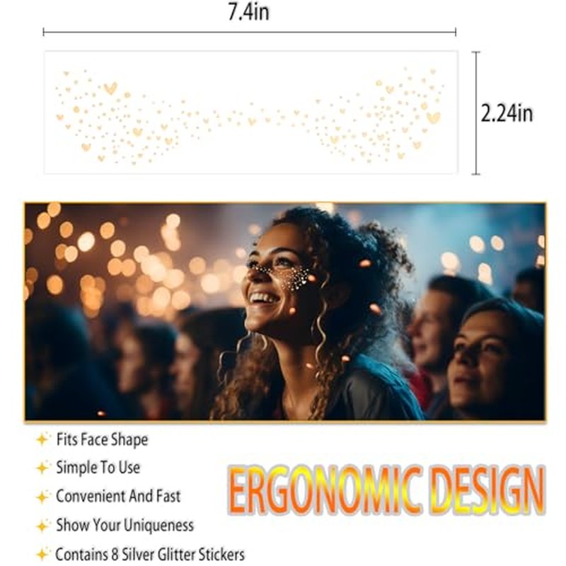 10 Sheets Face Tattoo, Glitter Speckles Patches, Gold Sparkle Freckles, Face Makeup Patches - (Gold Style 3)
