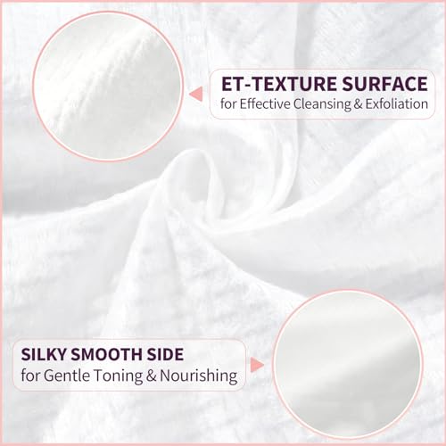 Disposable Face Towels 10"x12", 60 Count, Ultra Soft Plant-Based Dry Wipes, Thick Facial Towelettes for Sensitive Skin, Makeup Removal & Daily Skincare