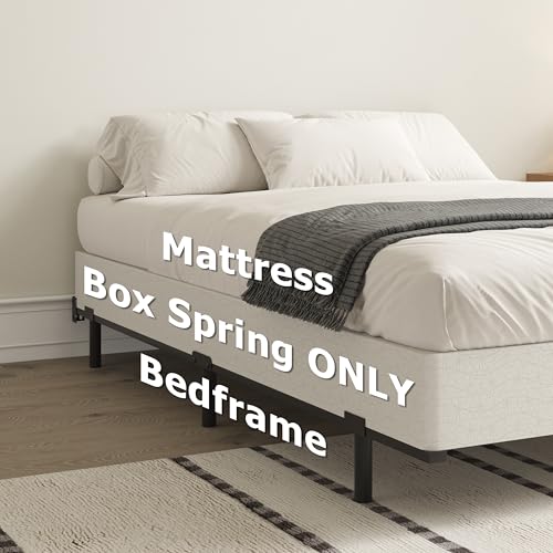 ZASHONT 7 Inch Queen Box Spring Heavy Duty Steel Bed Support with Fabric Cover