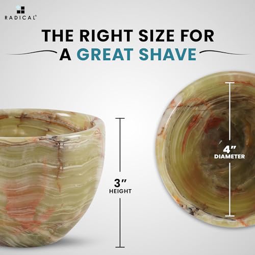 Radicaln Marble Shaving Bowl 3" Inch Green Onyx Handmade Soap Dish for Shaving Cream & Shave Soap, Barber Supplies Stone Bowl for Men¡¯s Grooming Accessories