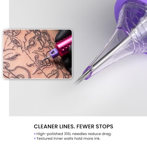 Disposable Tattoo Cartridge Needles Set - Mixed Sizes 50pcs for Tattoo Machine - Wormhole Tattoo Variation of 50pcs mix-1