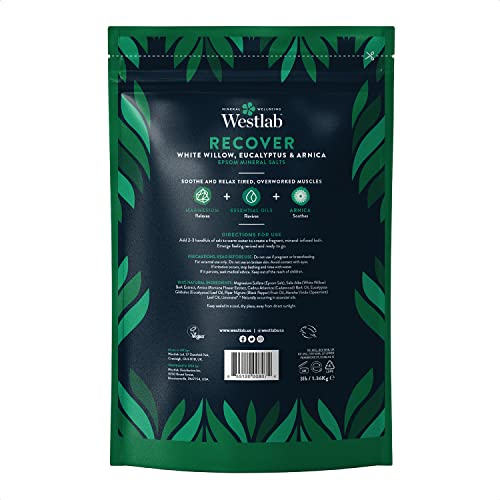 Recover Bath Salts with White Willow & Eucalyptus - 1kg for Muscle Relief