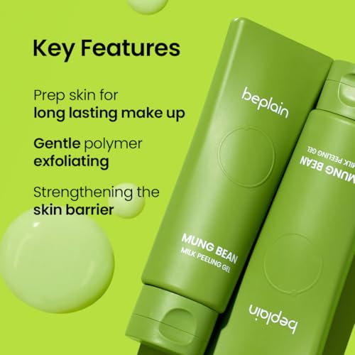 beplain Mung Bean Milk Peeling Gel 4.05 Fl Oz - Gentle Exfoliator with Hyaluronic Acid