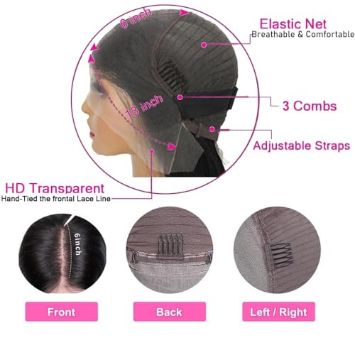 Deep Wave Lace Front Wig 20 Inch Human Hair Pre Plucked 13x6 Style