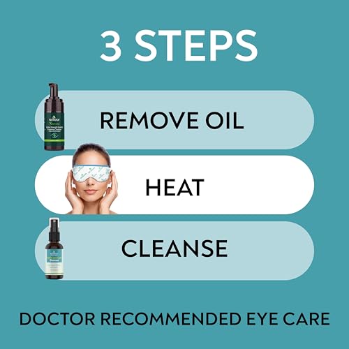 NOVEHA Extra Strength Tea Tree Eyelid & Face Cleansing Foam 3 Pack – Gentle Daily Facial & Eyelid Cleanser