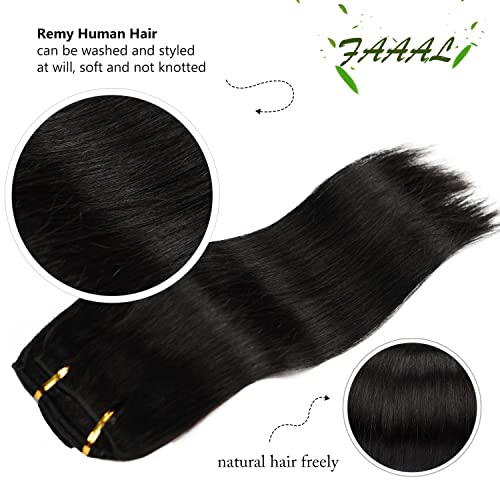 Clip in Hair Extensions 18 Inch 150g Natural Black Real Human Hair - Variation of THIS listing