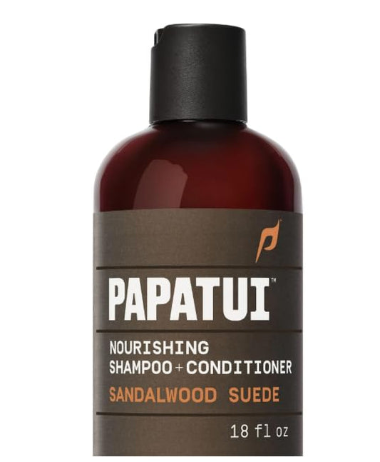 Papatui Nourishing Shampoo and Conditioner 2-in-1, Sandalwood Suede Scent, 18 Fluid Ounces Pack of 1