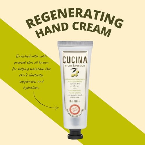 Fruit & Passion Cucina Coriander & Olive Mini Hand Soap Refill (250ml) and Nourishing Hand Cream (50ml) Holiday Gift Set Bundle