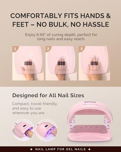 MelodySusie 54W Pink UV/LED Nail Lamp P-Plus30I with Detachable Base for Gel Curing