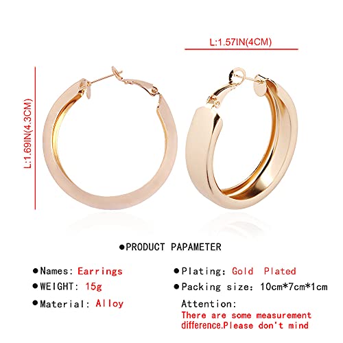 JWICOS Silver Lightweight Chunky Hoop Earrings for Women Tube Acrylic Large Round Open Loop Earrings (Silver)
