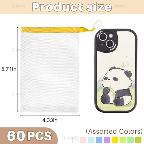 AUEAR, 60 Pack Mesh Soap Pouch for Shower Washing Bubble Foam