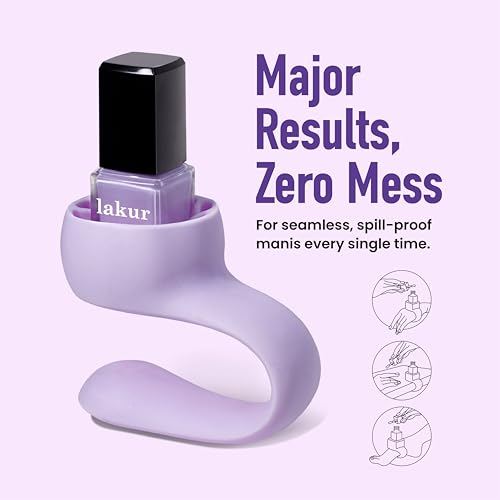 LONDONTOWN Violet Vibes Nail Polish Set - Perfecting Nail Veil #9, Sheer Lilac Tint, .40fl oz, with Bottle Service Polish Holder and Roll & Glow Cuticle Oil, Passionfruit for Dry Cracked Cuticle Care