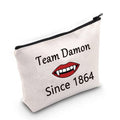 LEVLO The Vampire Lovers Gift Team Damon Stefan Salvatore Since 1864 Makeup Bags Vampire Fandom Gift for Fans (Damon)