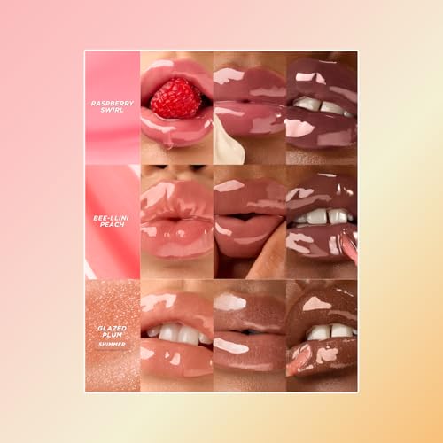 Gisou Honey Infused Lip Oils Gloss Hour Edition - Trio Pack, Hydrating Non-Sticky Lip Gloss Set