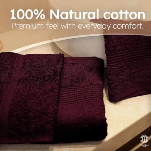 Velvet Wine Luxe Cotton Towel Set – 8-Piece Bath, Hand & Washcloths