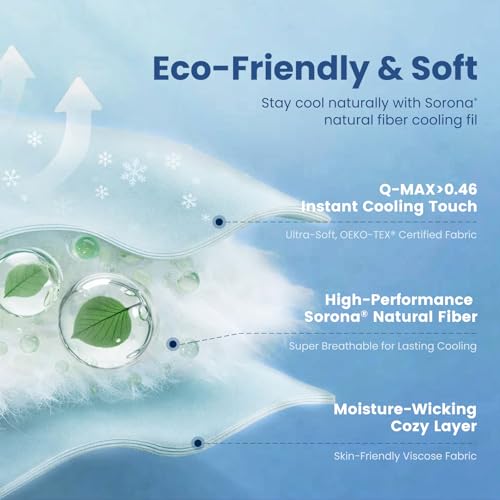 King Size Cooling Comforter - Reversible Silky Soft, Eco-Friendly Sorona Fiber, Night Sweats & Hot Sleepers