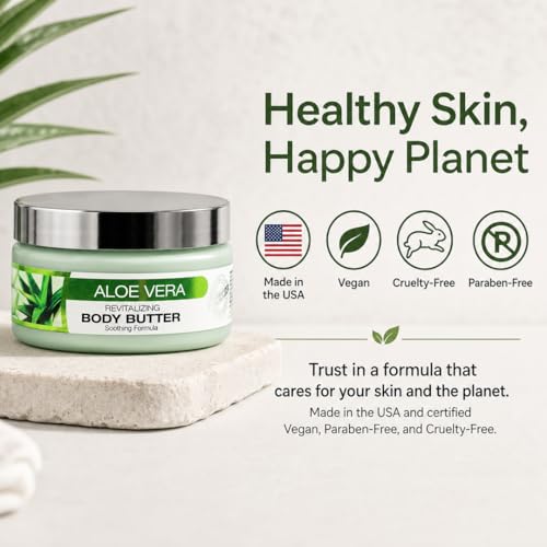Hydrating Body Butter for Dry Skin - Mango, Shea & Argan Oil, 8 Oz