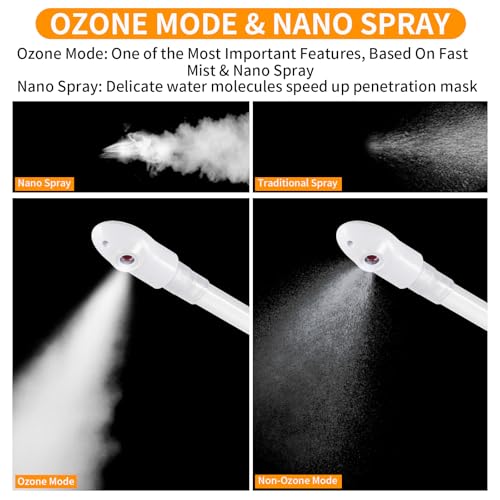Nano Ionic Facial Steamer, Portable Face Steamer with LCD Screen, Extendable 360¡Æ Rotating Arm, Rotatable Nozzle, Hot Mist Function for Personal Care at Home or Salon