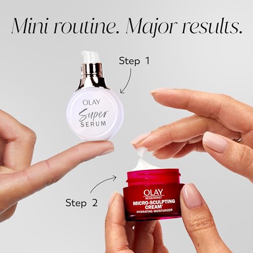 Olay Super Serum & MicroSculpting Face Cream Duo - Travel Size Skin Care Set
