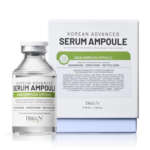 BRÜUN CICA Revival Serum Ampoule for Microneedling, Face & Body, 1.18 fl oz