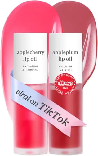 NOONI Lip Oil Duo Set - Red 14 G02 Cherry & G03 Plum - Plumping & Hydrating