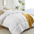 White Super King Comforter 120x120in Down Alternative Duvet Insert All Season Bedding