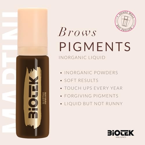Brows Pigment for Professional Permanent Make Up - Inorganic Liquid - Dark Brown Color- Made in Italy (Martini, 0.50 Fl Oz (Pack of 1))