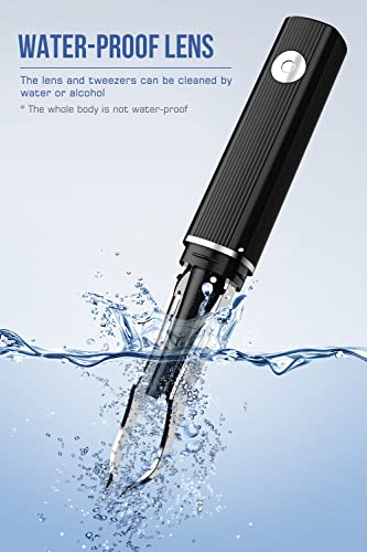Scopepick Black Hair Removal Tweezer with 1080p Camera - Precise Eyebrow & Ear Grooming