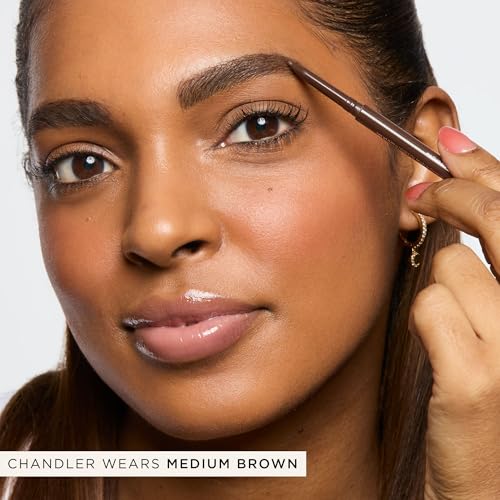 tarte Amazonian Clay Waterproof Brow Pencil Medium Brown - Natural Eyebrow Shaping & Filling with Vitamin E, Vegan & Cruelty-Free