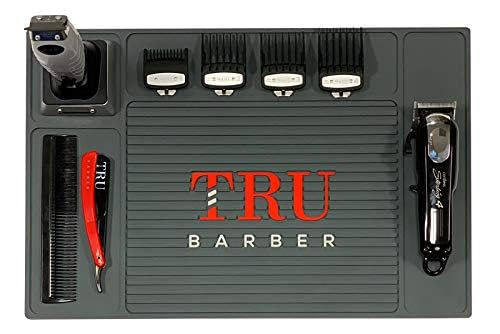 TRU BARBER Station Organizer Mat 18x13 Inches Anti-Slip PVC Workstation Pad